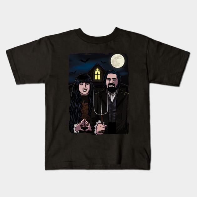 Shadows Gothic Kids T-Shirt by jasesa